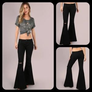 Ecru Black Flare & Wide Leg Jeans